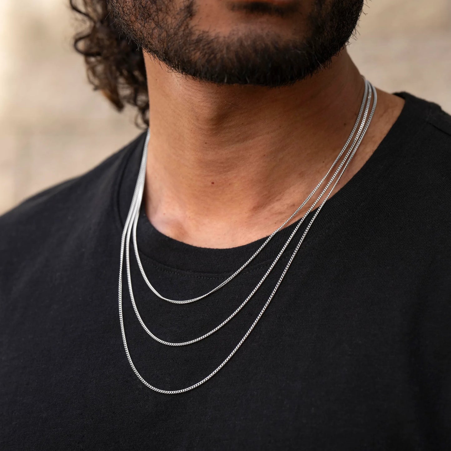 Micro Cuban Chain Necklace, 1.7MM - Sterling Silver