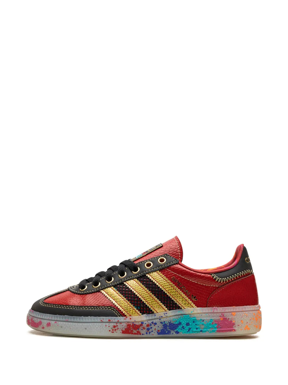 adidas Handball Spezial S.E.E.D. - Scarlet Gold Paint Splatter Sneakers