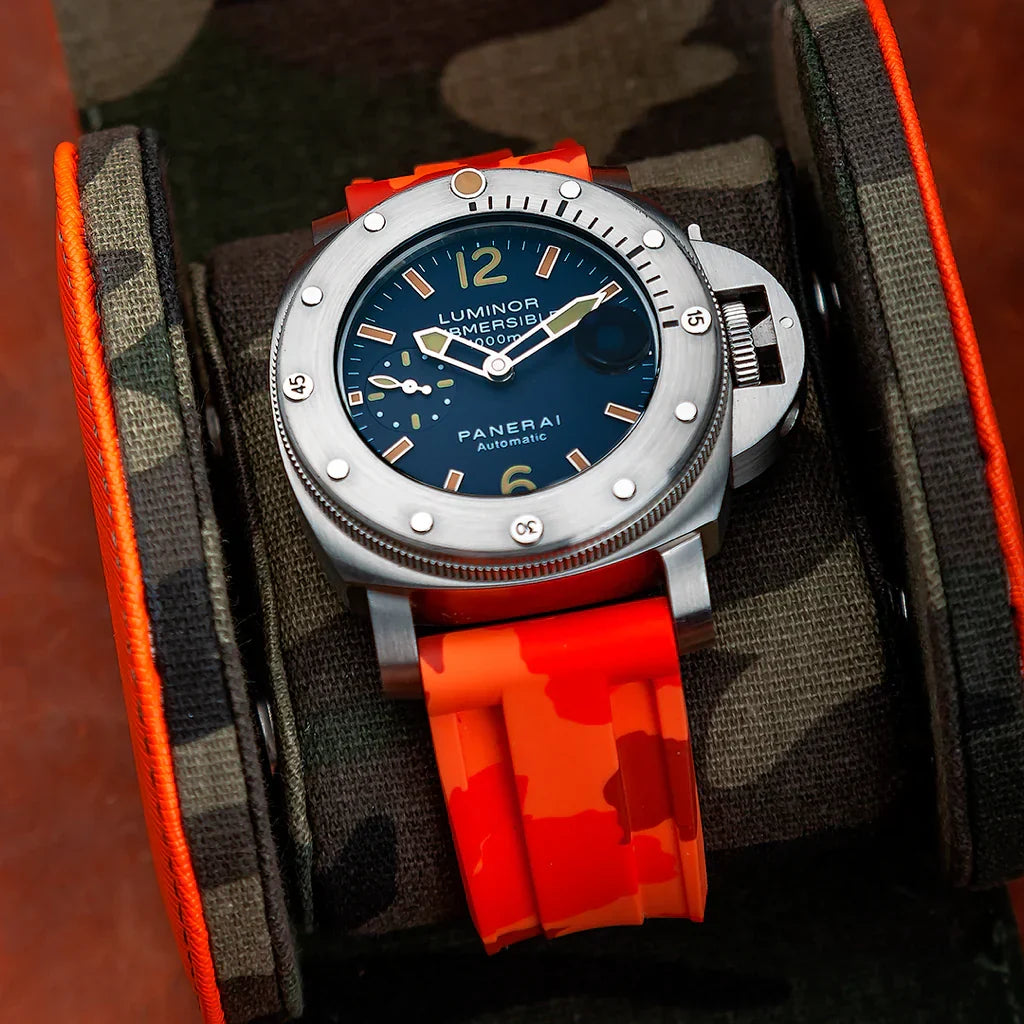 Tempomat- 24mm Orange Camo Rubber Strap