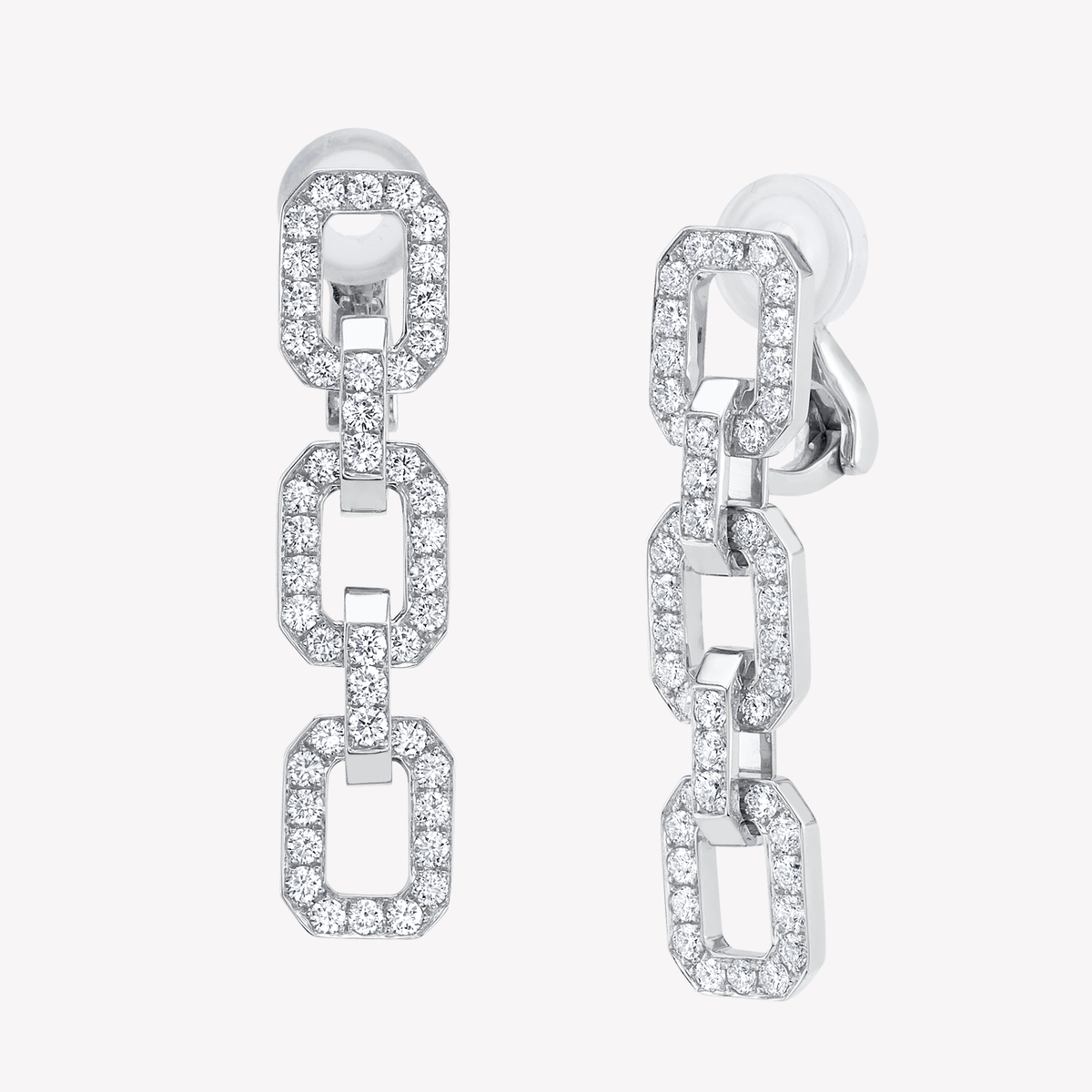 deBoulle Collection Linkedin Earrings with Diamonds in White Gold