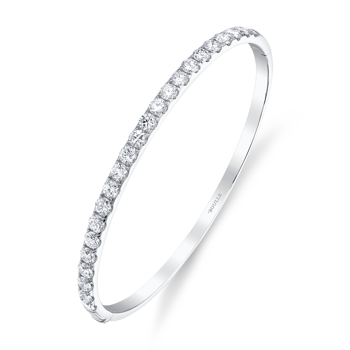 deBoulle Collection Diamond Halfway Bangle in 18K White Gold