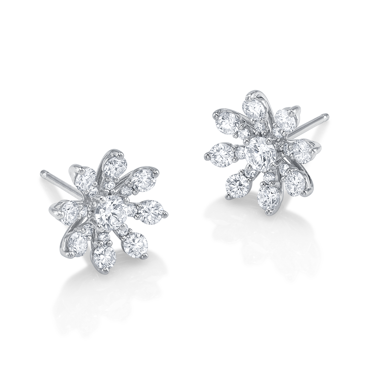 deBoulle Collection Bloom Earrings in White Gold