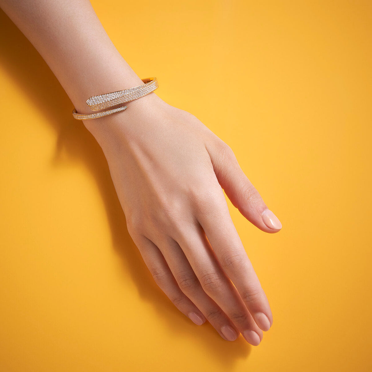 deBoulle Collection Diamond Bypass Bangle in Yellow Gold