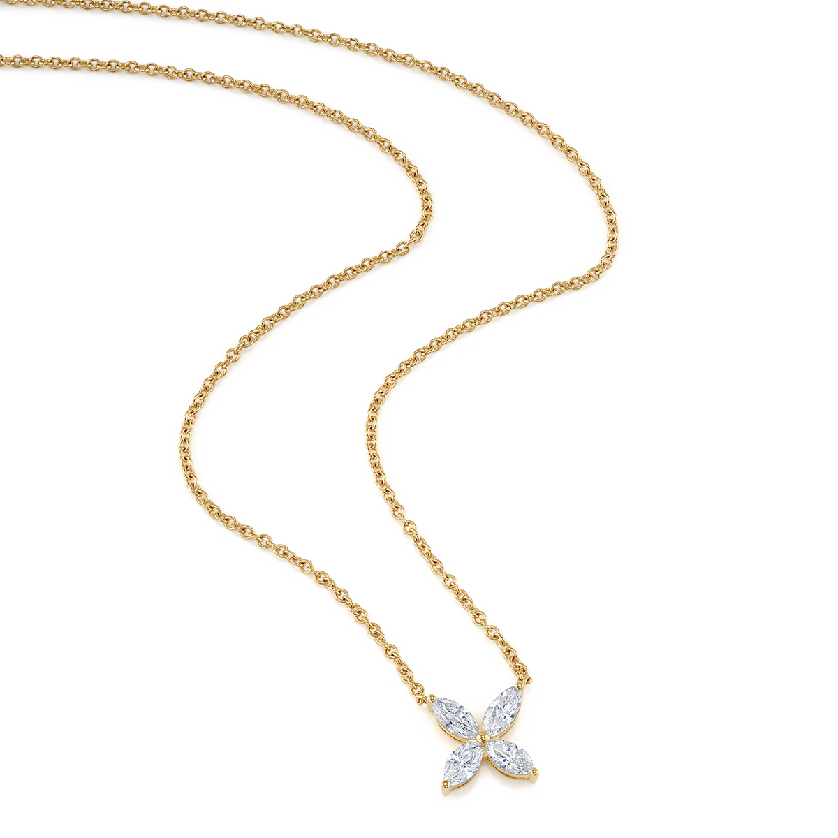 deBoulle Collection Four Petal Pendant in Yellow Gold