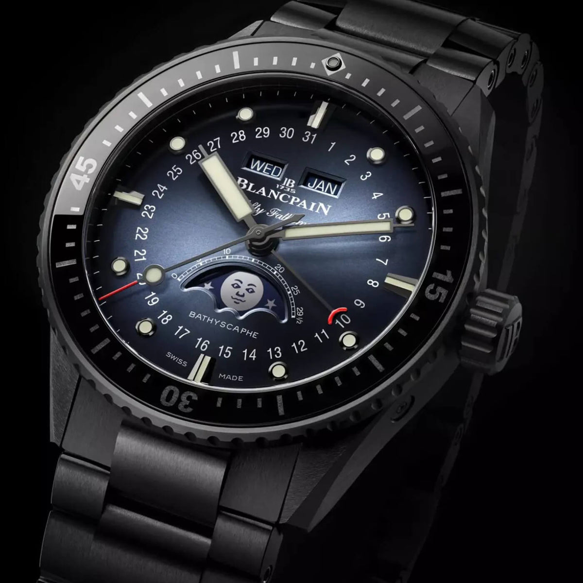 Blancpain Fifty Fathoms Bathyscaphe Quantieme Complet Phases de Lune 5054 0140 O52A
