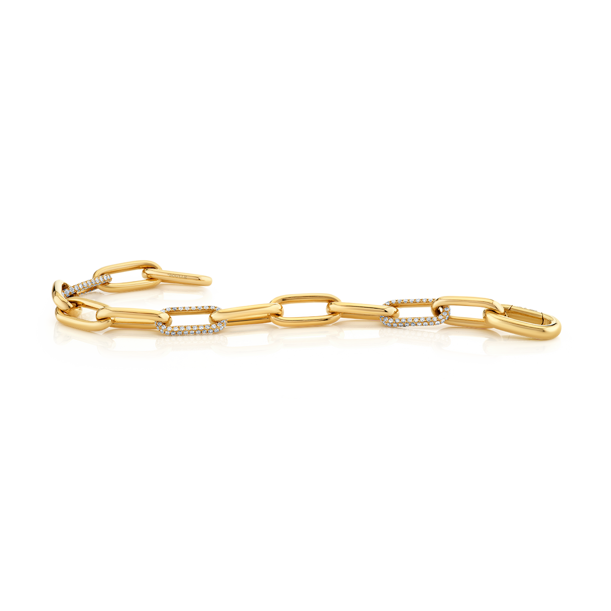 deBoulle Collection Pavé Link Diamond Bracelet in Yellow Gold
