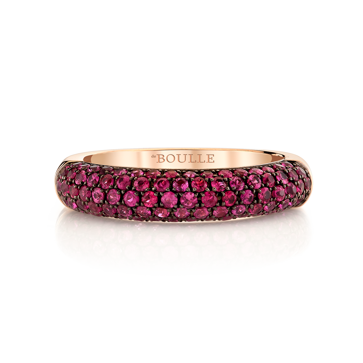 deBoulle Collection Posh Stackable Ring with Rubies in Rose Gold