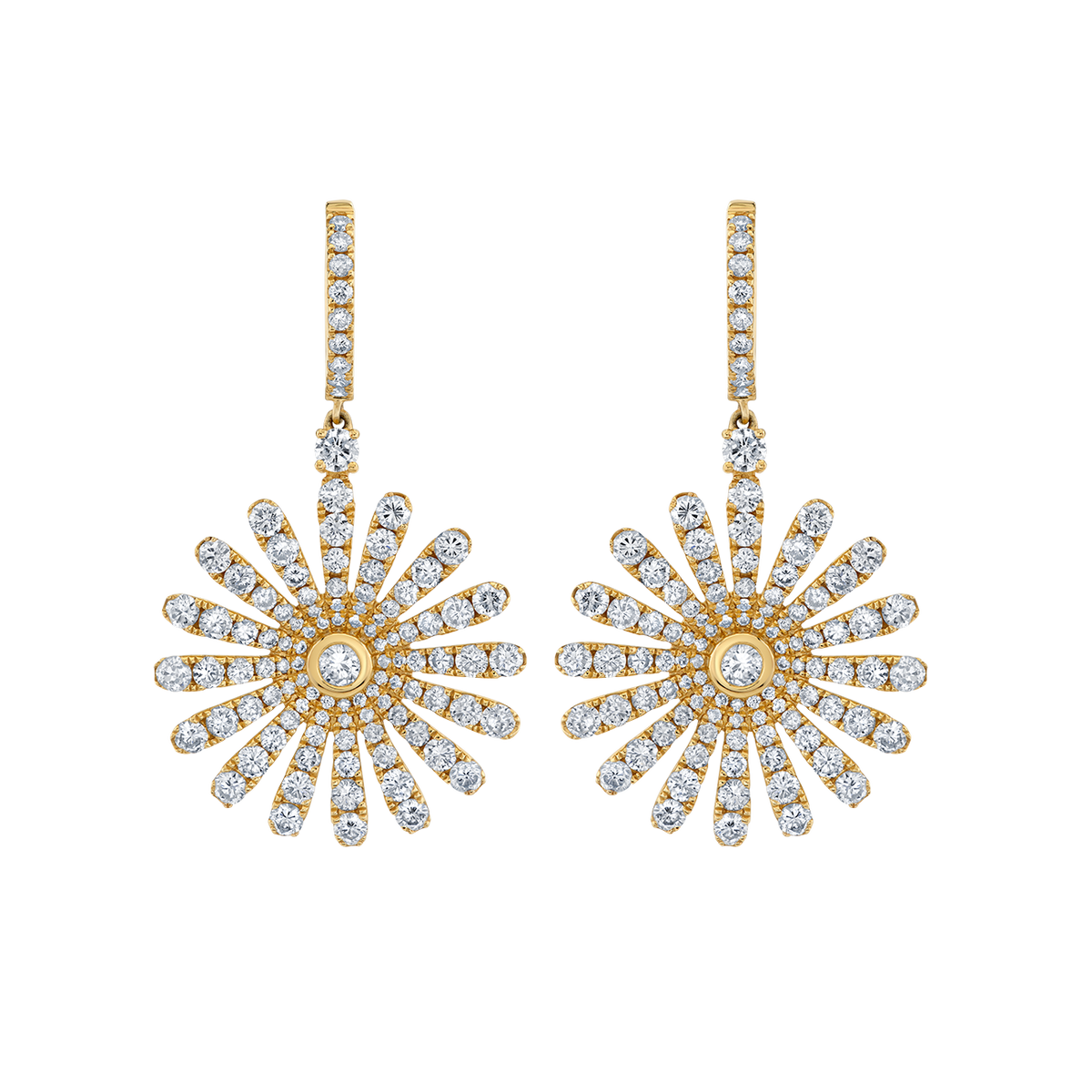 deBoulle Collection Daisy Earrings in Yellow Gold