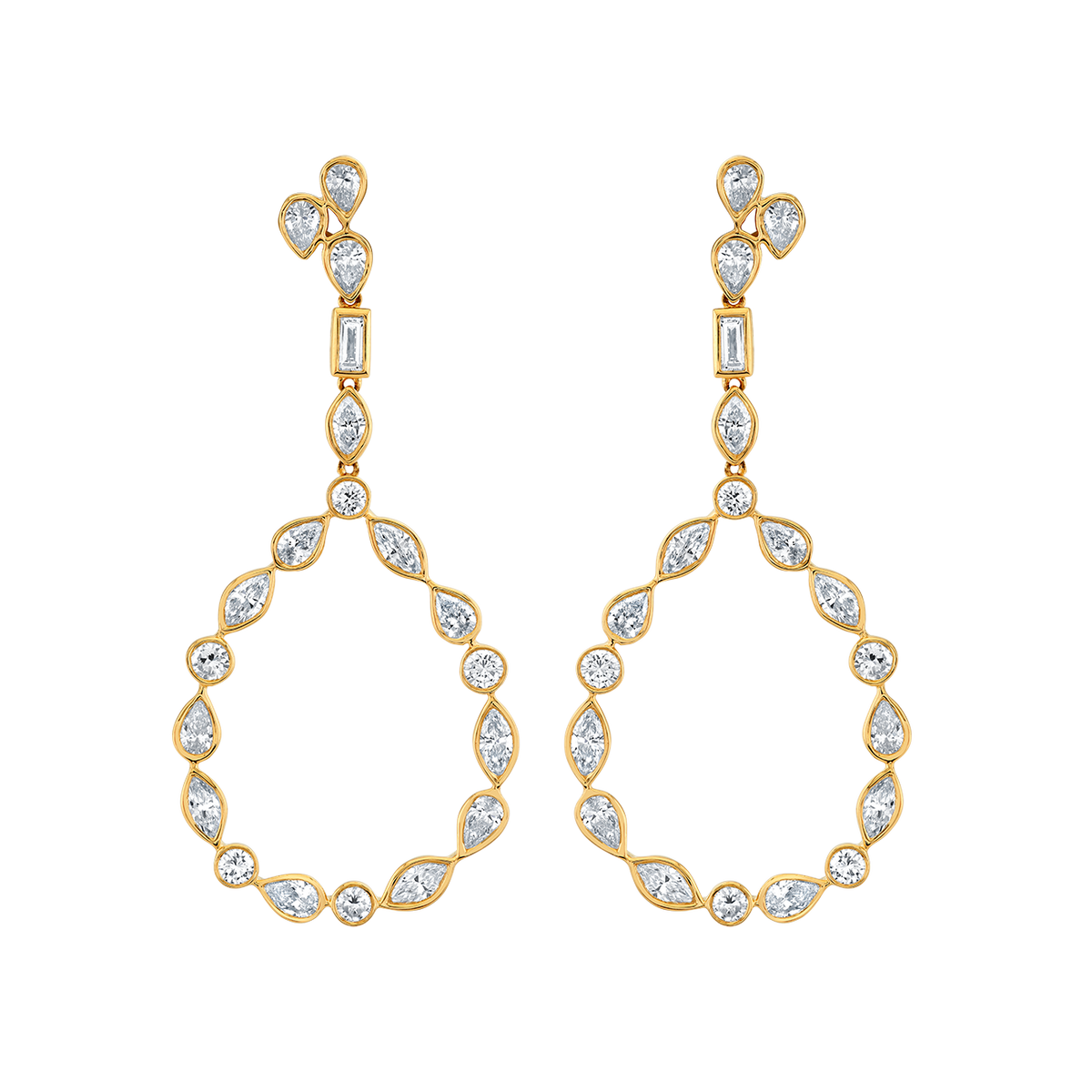 deBoulle Collection Fancy Cut Diamond Dangle Earrings