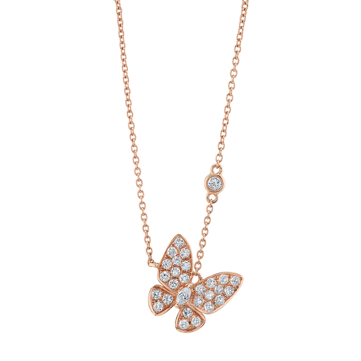 deBoulle Collection Papillion Necklace in Rose Gold