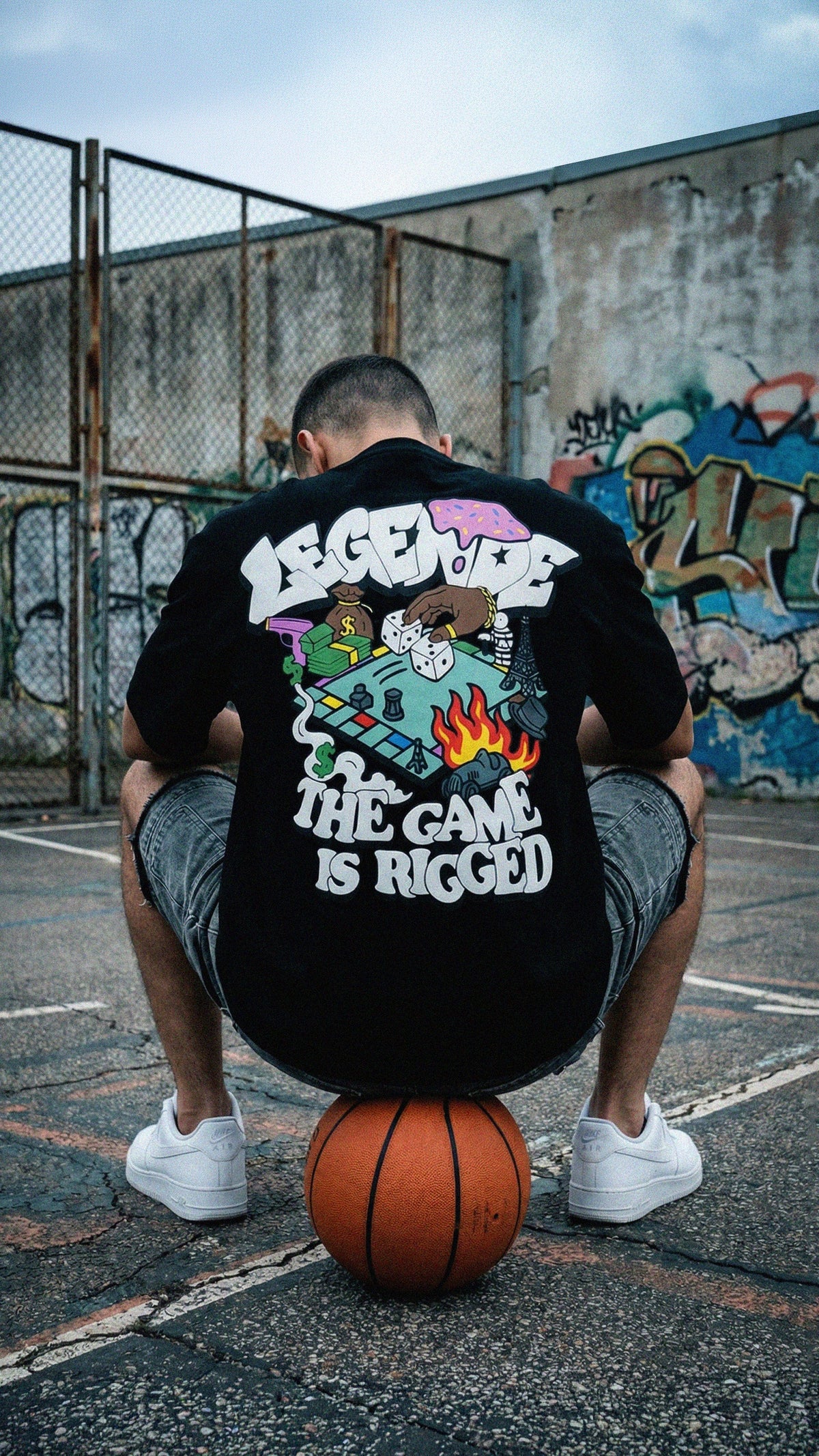 Legende Paris GAME IS RIGGED T-SHIRT - BLACK — XS — Alternate View 7