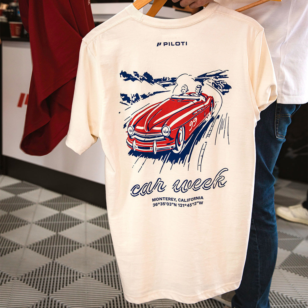 Car Week Retro T-Shirt - Natural