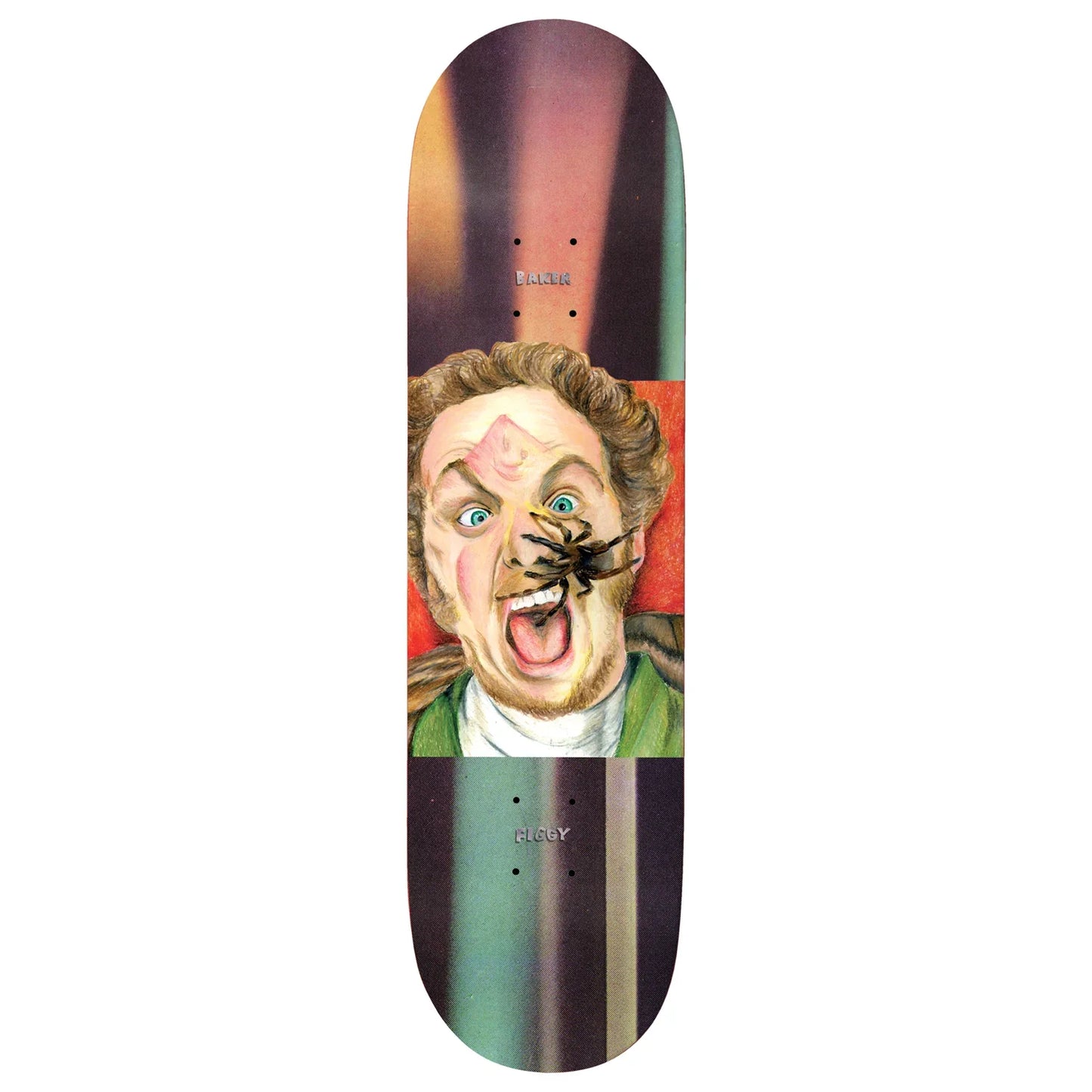 Baker Skateboards Figgy Block Busters Pro Model Skateboard Deck 8.475" — art by Kevin Spanky Long, mellow concave, 100% Hard Rock Canadian Maple
