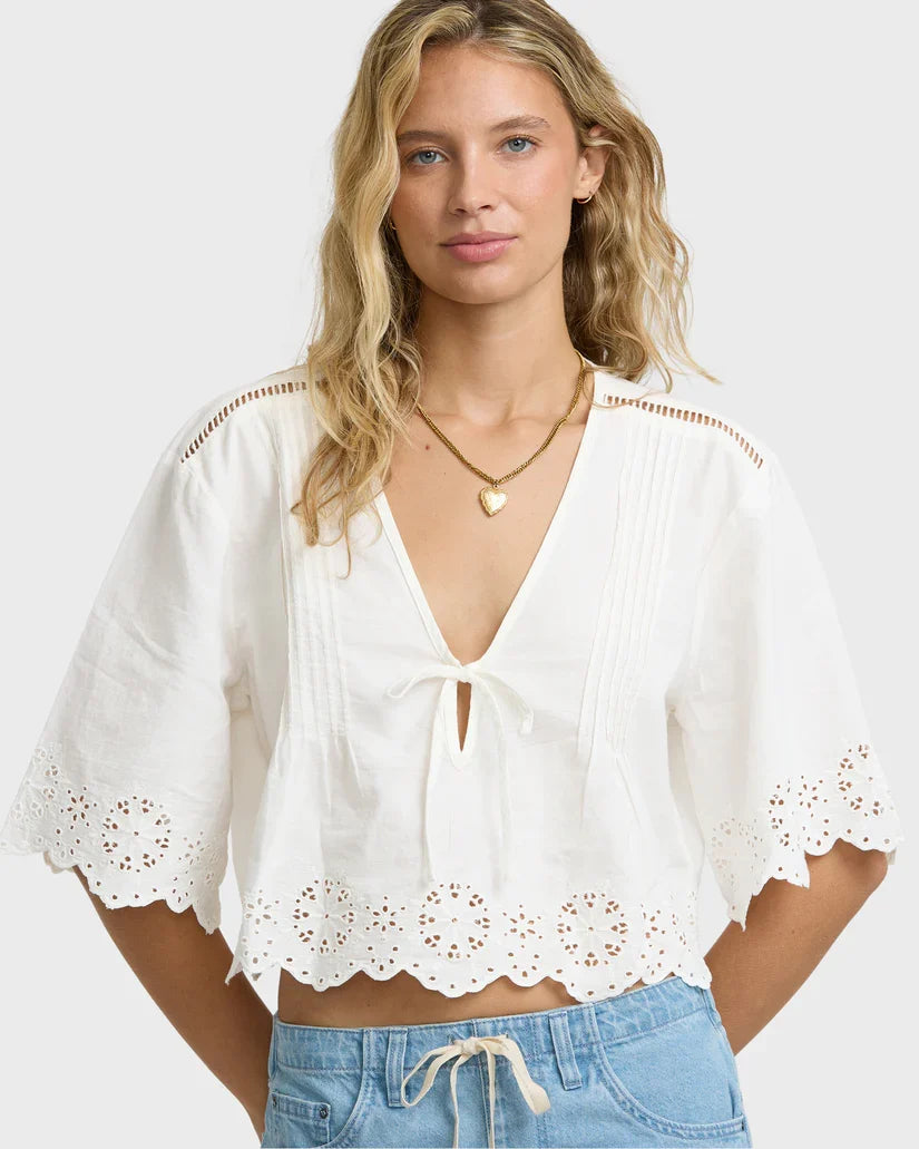 Light and Airy Short Sleeve Cotton Blouse