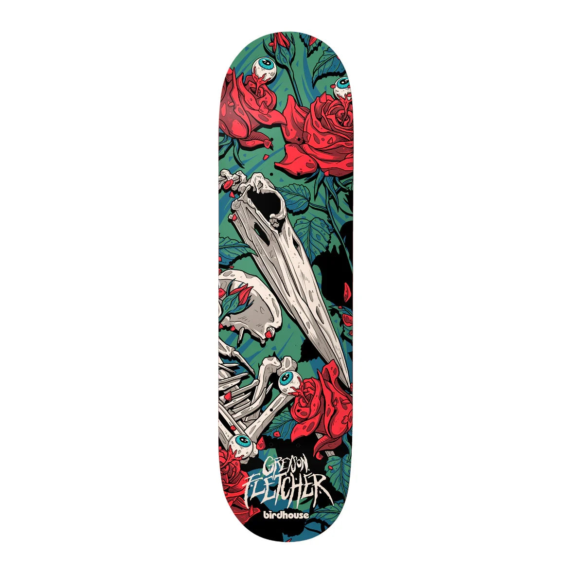 "Birdhouse Greyson Fletcher Tillbrook Deck 8.5 — art by Alex Tillbrook, 100% hard rock Canadian maple"