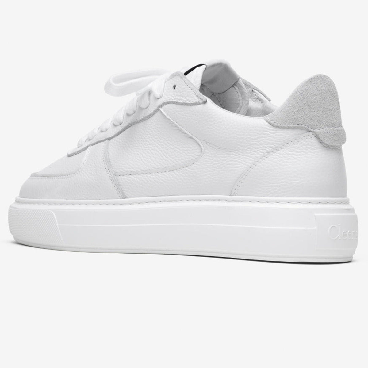 Cleens Court Trainer 'White Tumbled Leather' — UK 3 | EU 37 | US 4 — Detail View