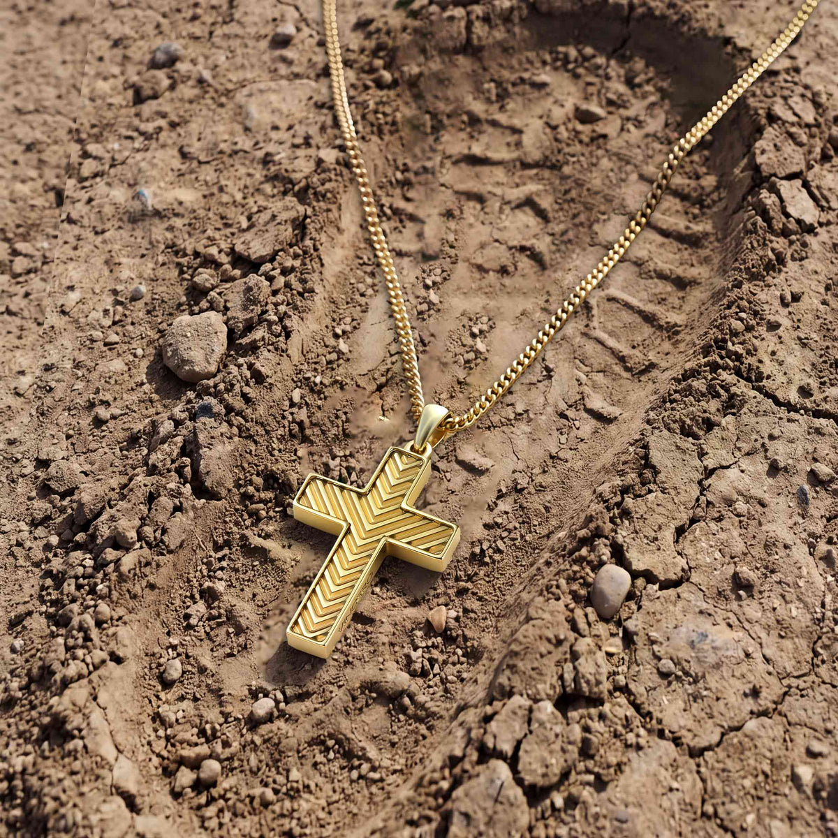 Chevron Cross Pendant - Gold