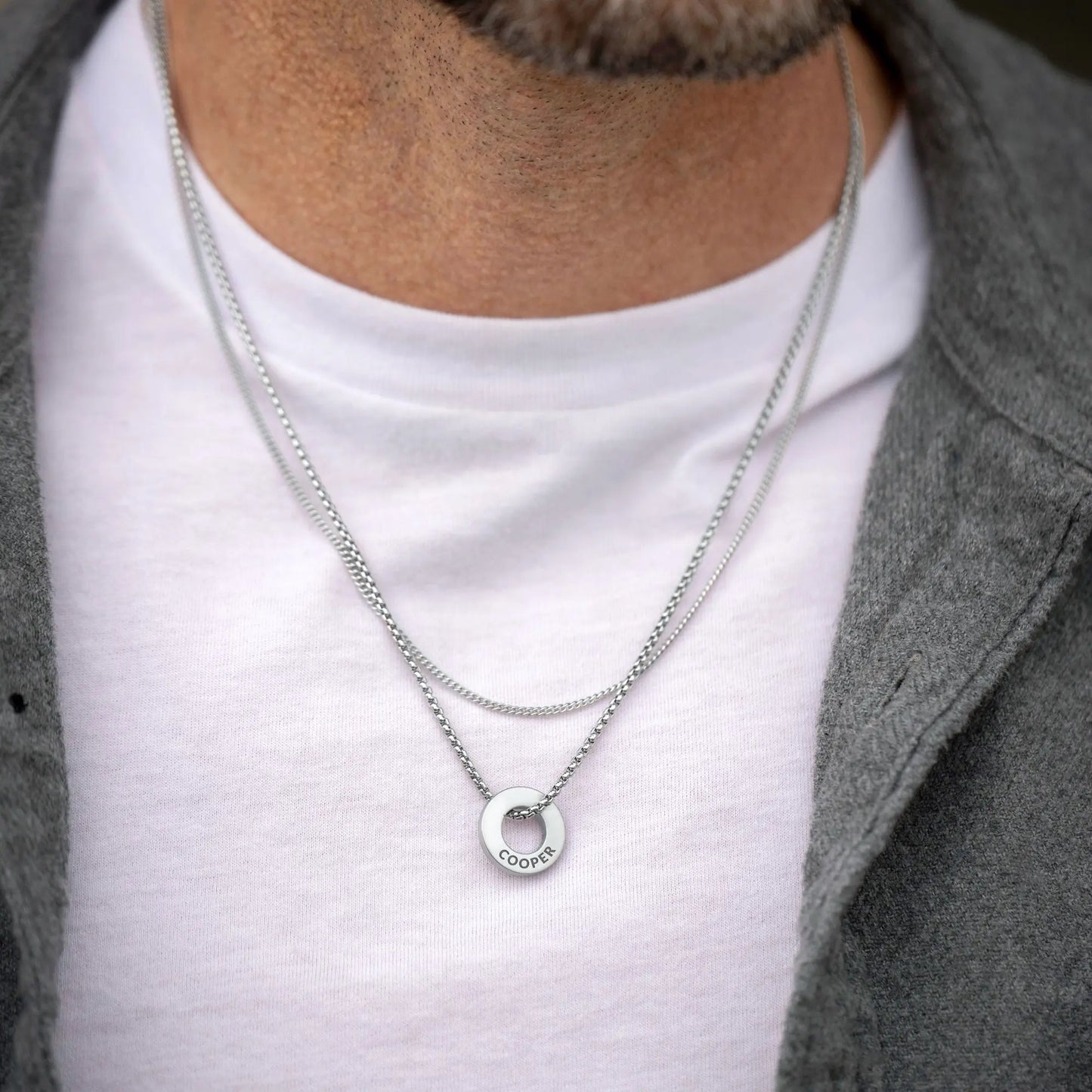 Family Rings Pendant - Silver