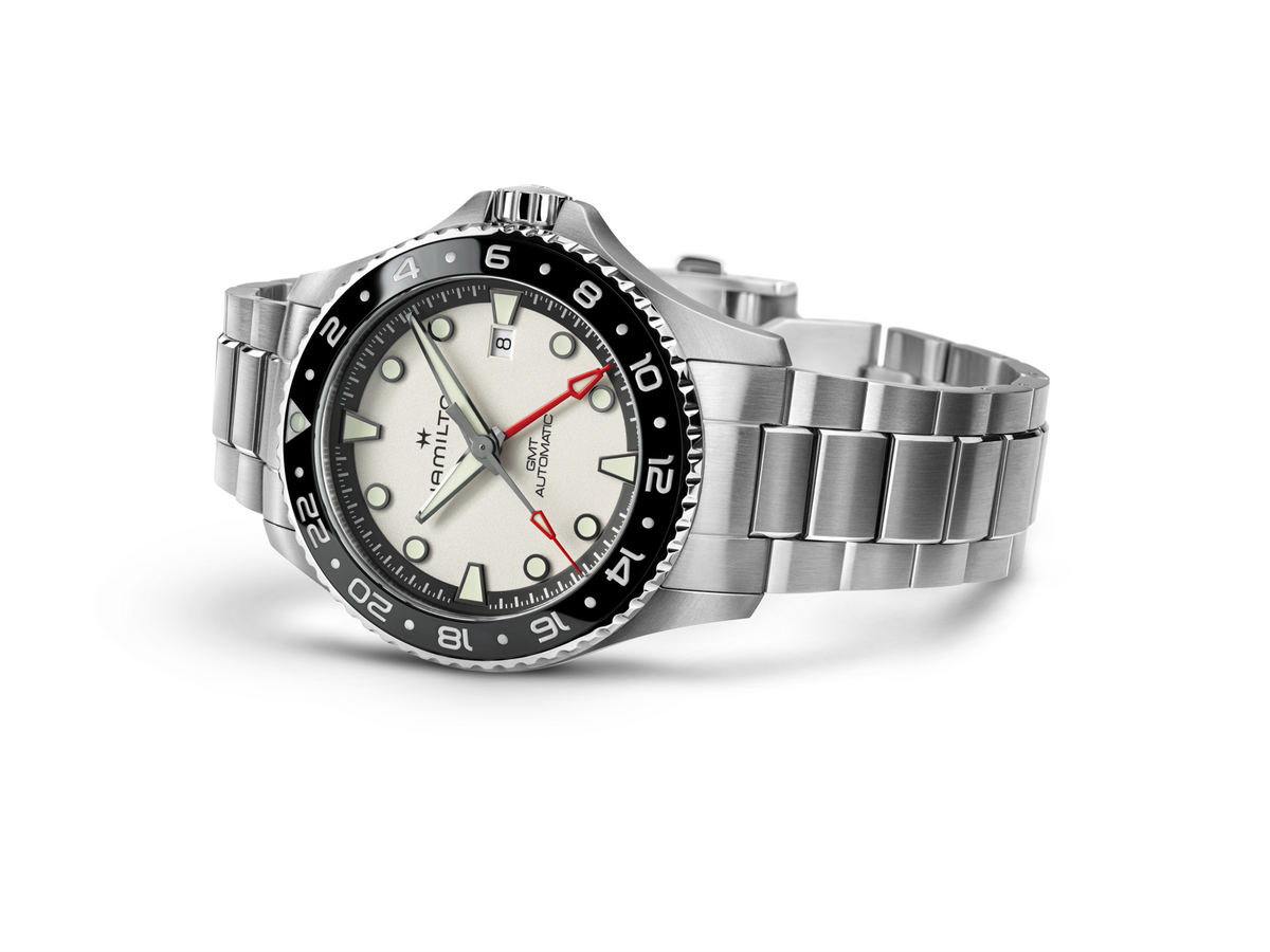 Hamilton Khaki Navy Scuba GMT Auto 43mm Silver / White