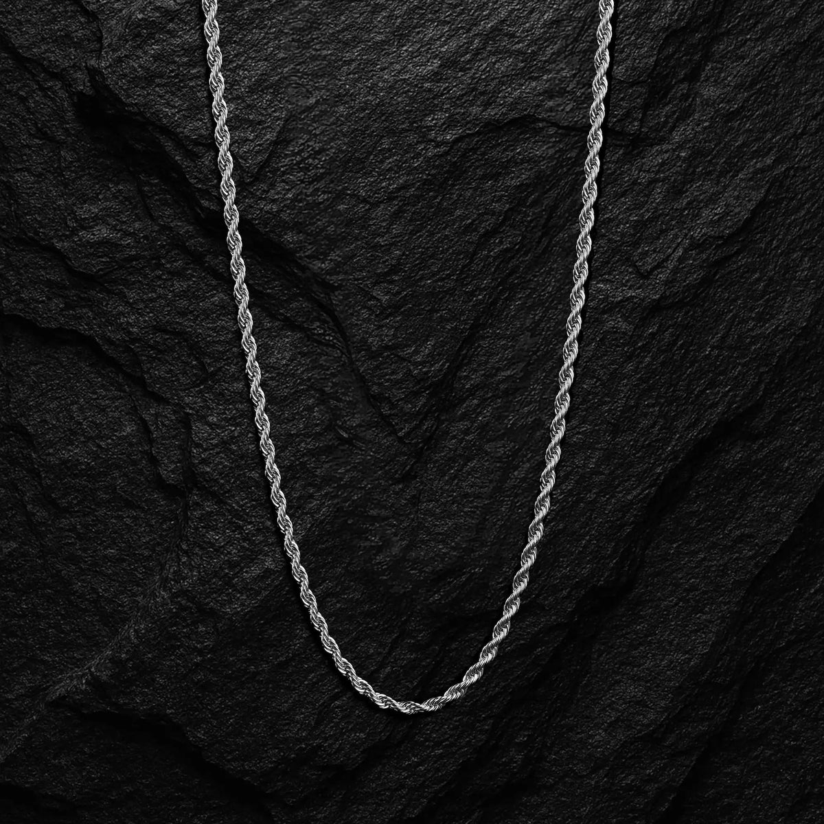 Rope Chain Necklace, 2.5MM - Silver