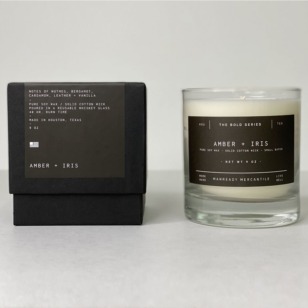 Manready Mercantile The Bold Series Soy Candle "Amber + Iris"