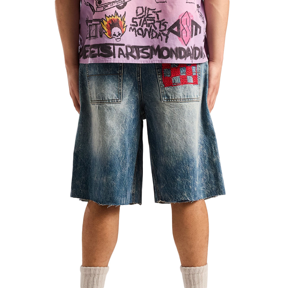 Diet Starts Monday Doodle Denim Shorts