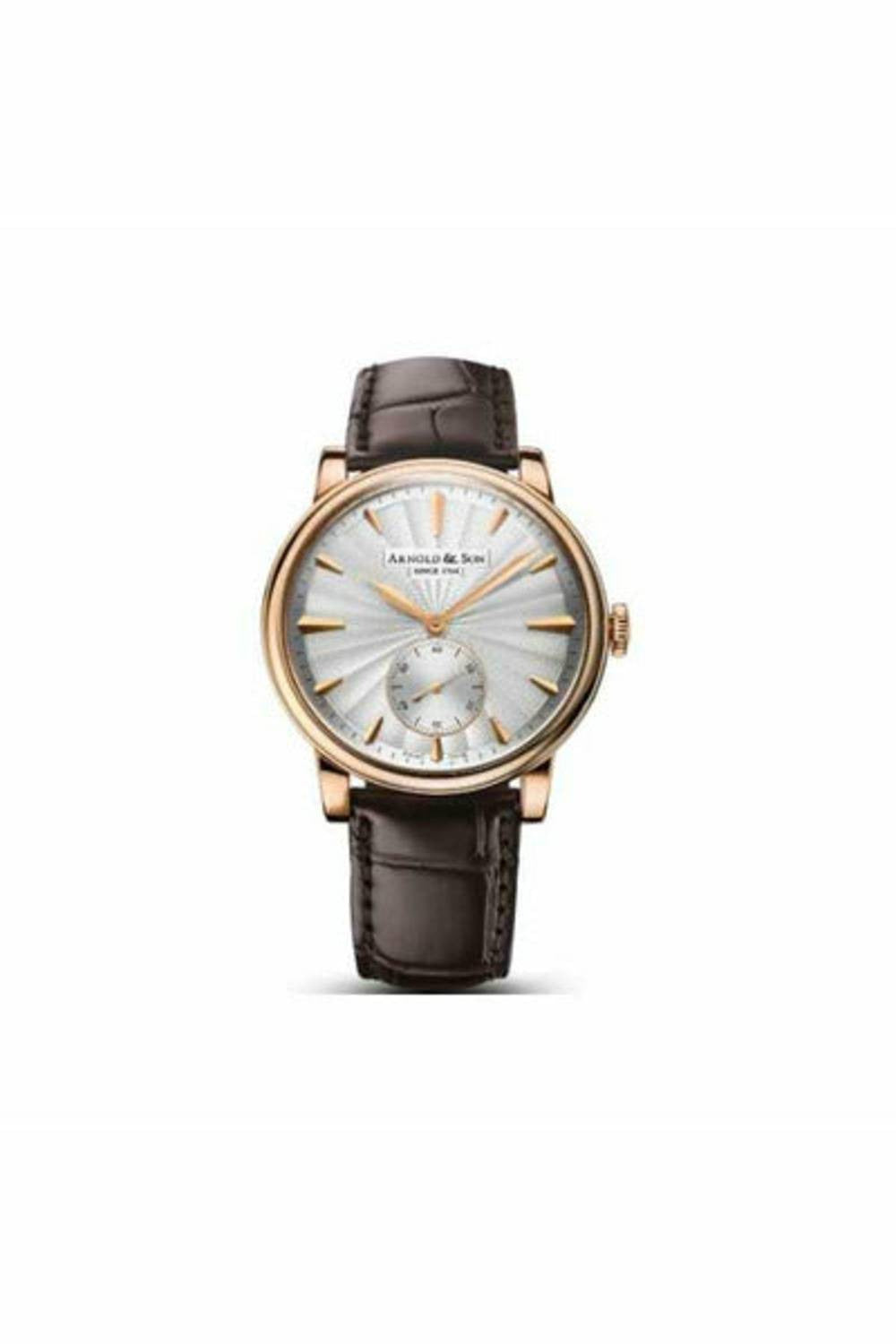 arnold & son hms1 40mm 18kt rose gold men's watch