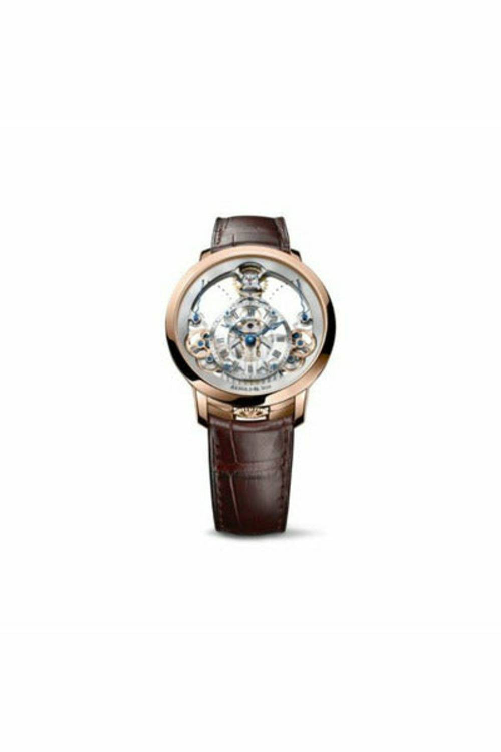arnold & son time pyramid 18kt rose gold 44.6mm men's watch