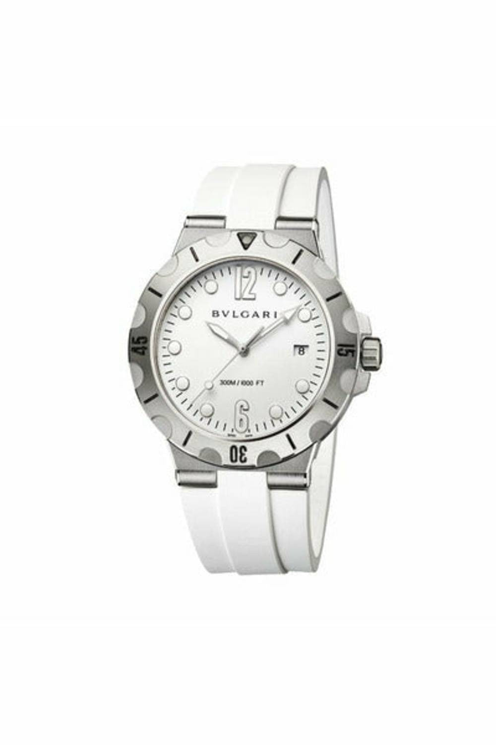 bulgari diagono scuba white steel 41mm men's watch ref. 102733