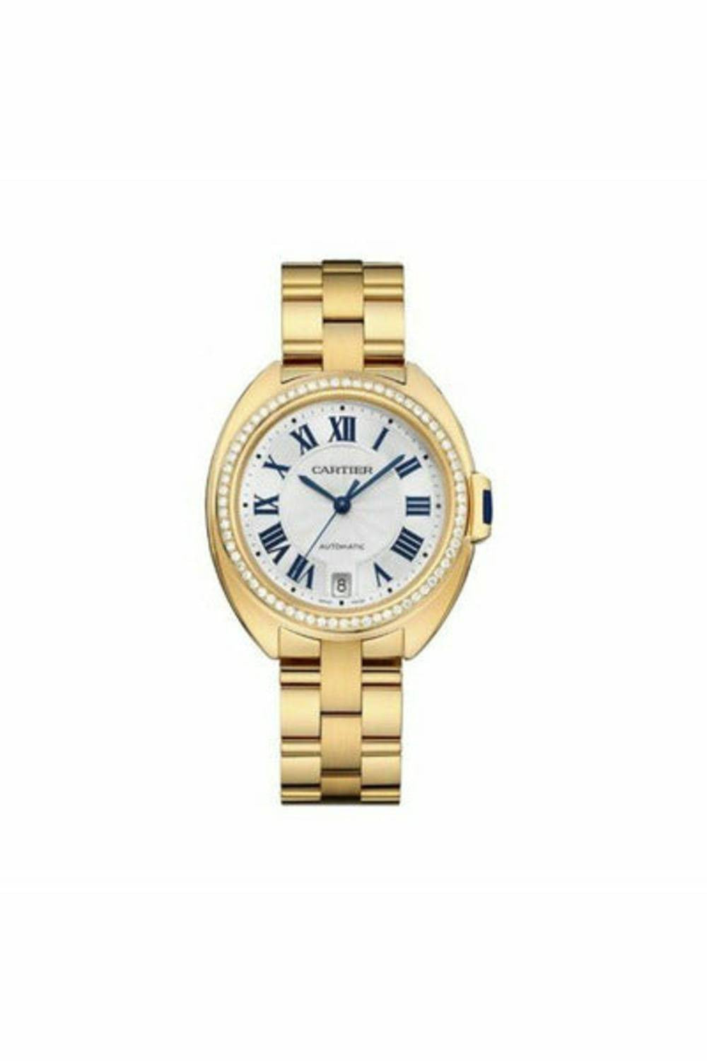 cartier cle de cartier 18kt yellow gold 35mm ladies watch