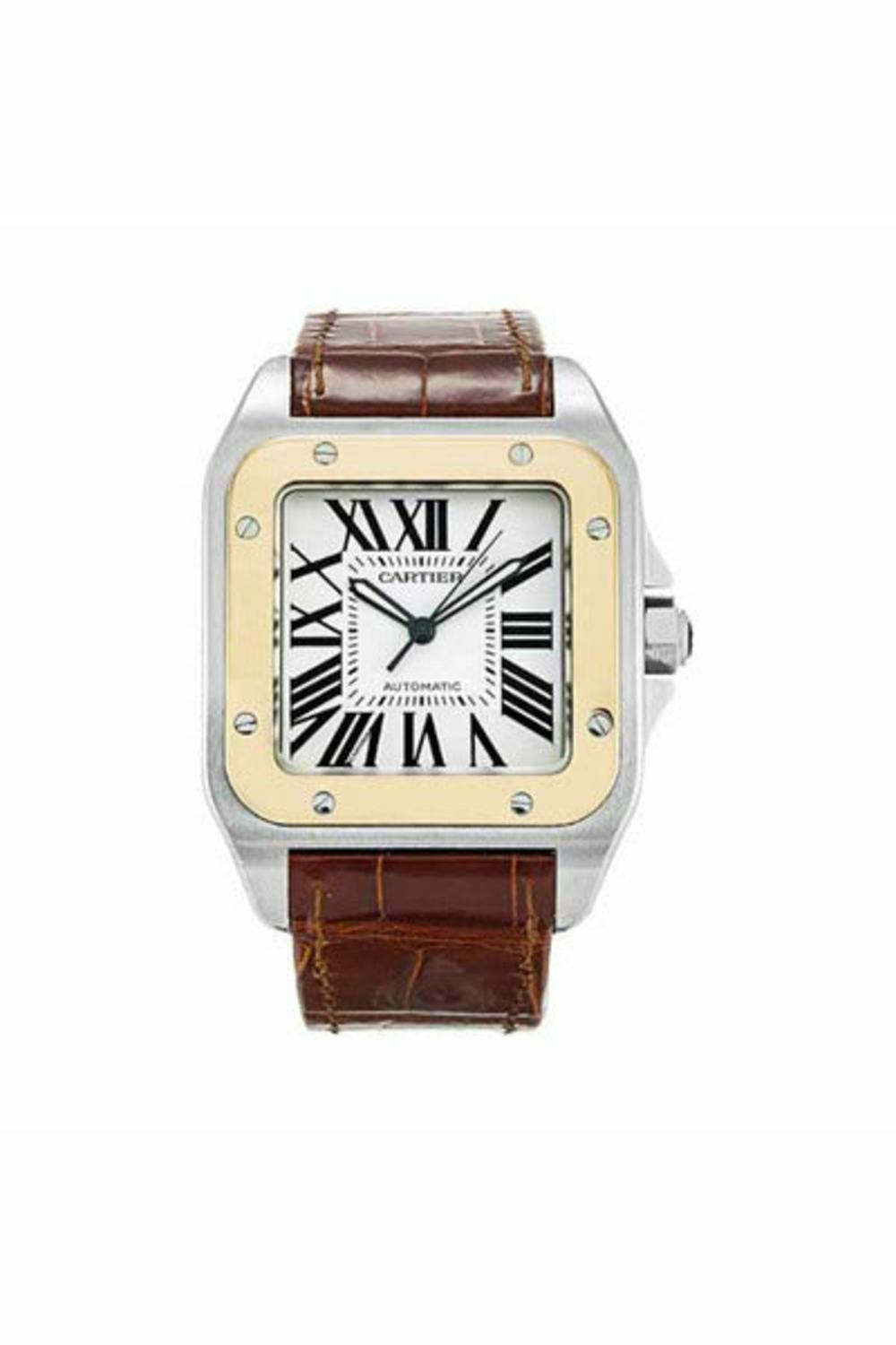 cartier santos 38mm 18kt yellow gold & stainless steel men's watch
