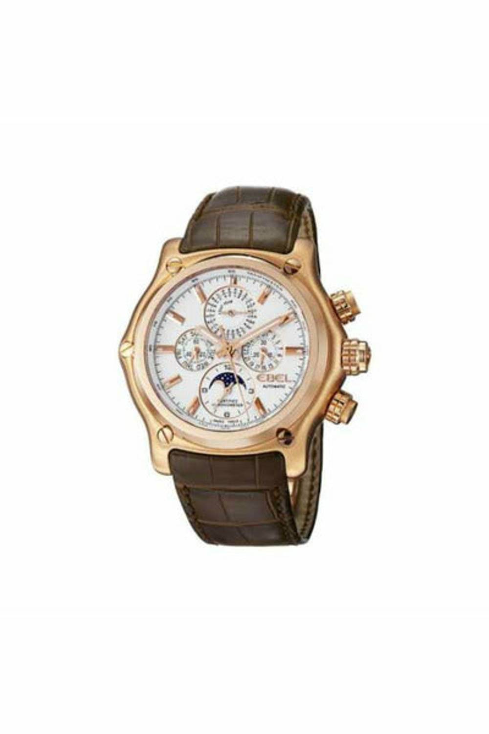 ebel 1911 btr perpetual calendar chronograph 44.5mm 18k rose gold men's watch