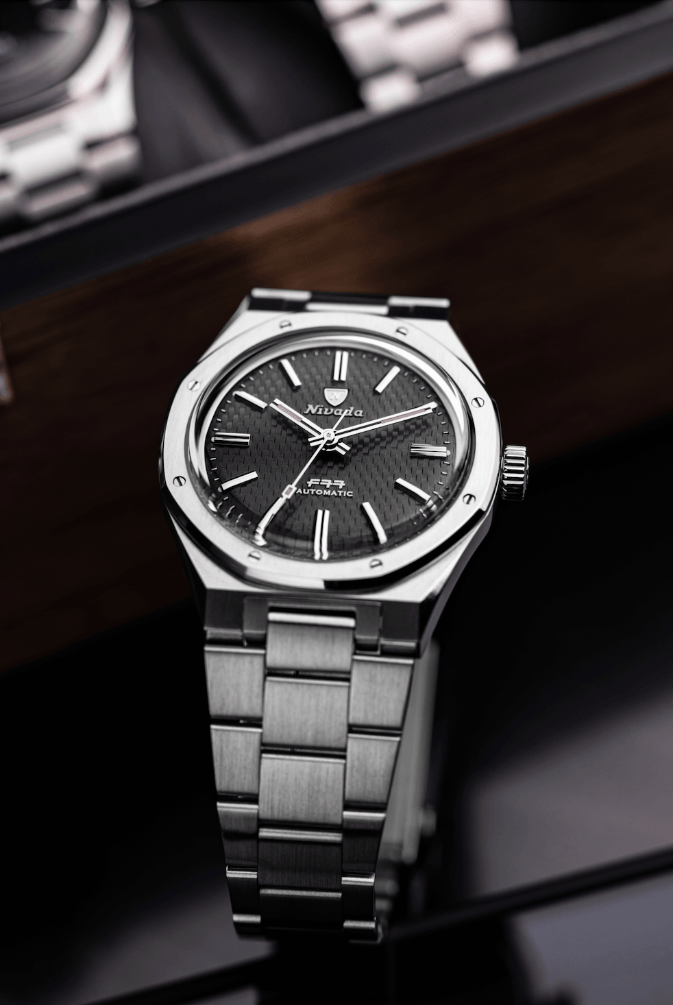 Nivada Grenchen F77 Black No Date