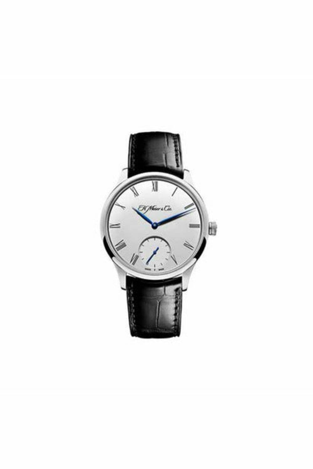 h. moser & cie 39mm 18k white gold men's watch