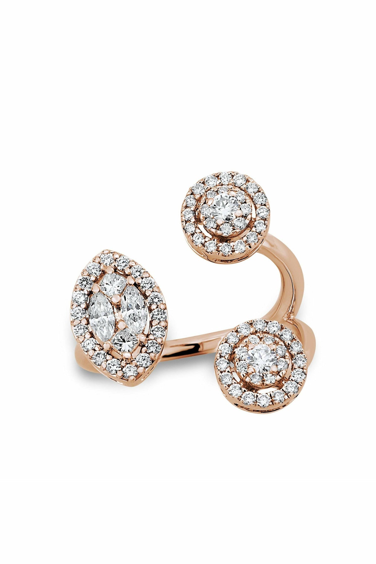 illusion marquise and round with halo