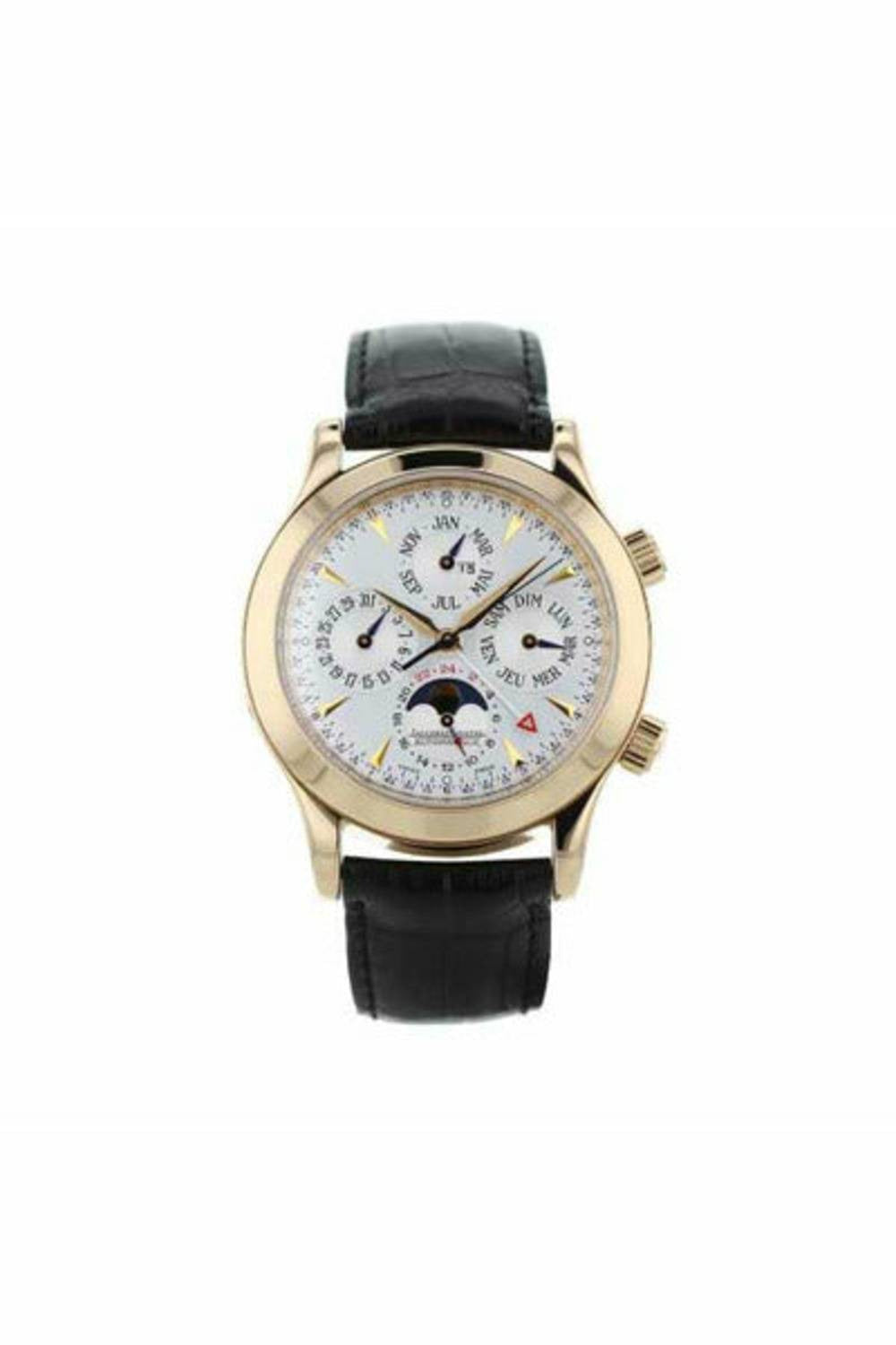 jaeger lecoultre master grande memovox perpetual calendar alarm 41.5mm 18kt rose gold men's watch