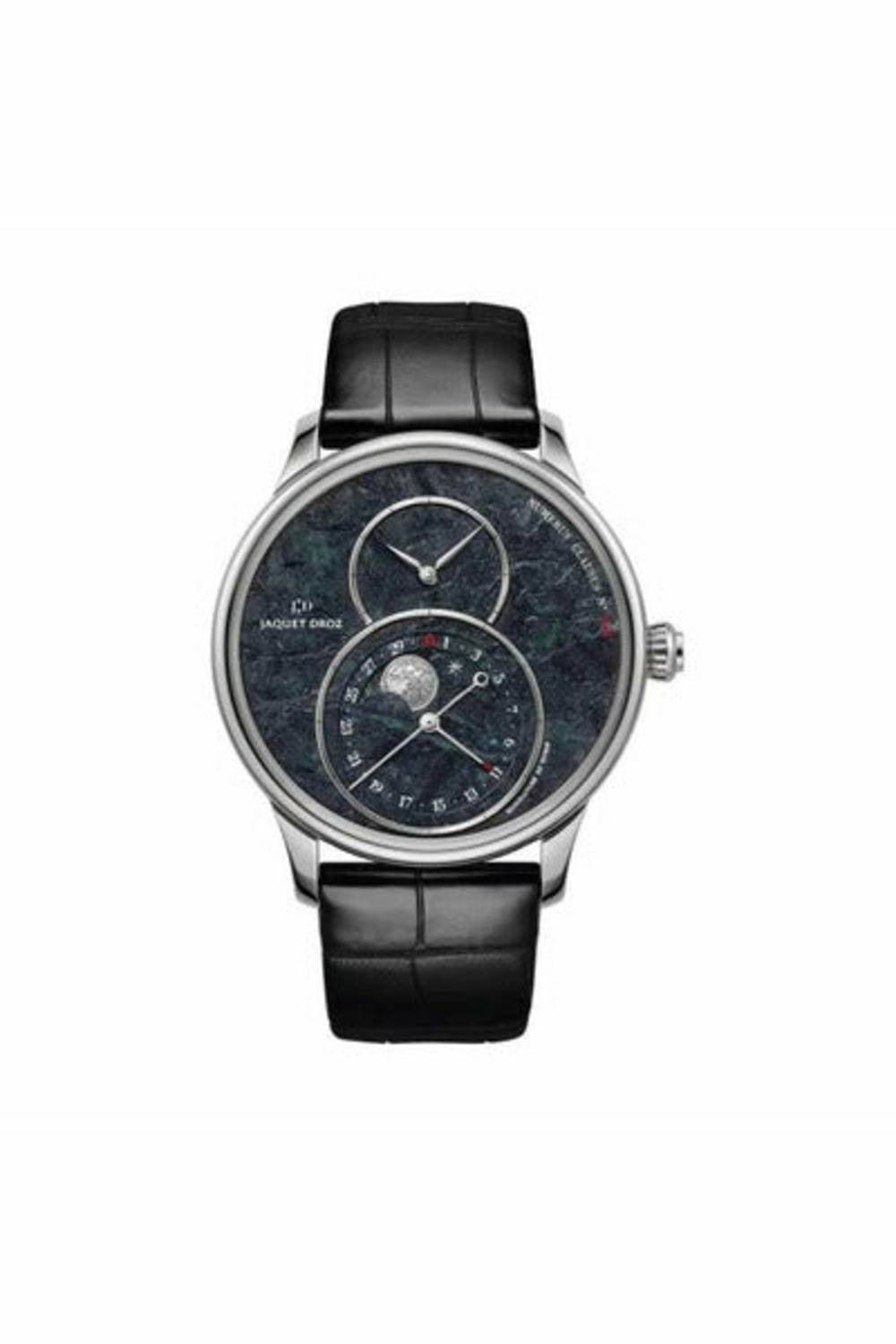 jaquet droz grande seconde moon serpentinite 43mm 18kt white gold men's watch