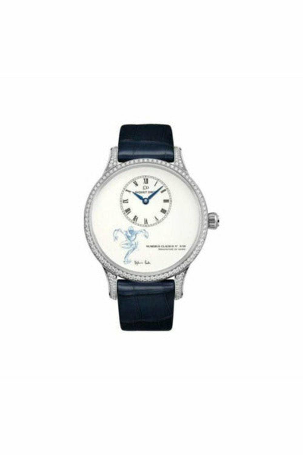 jaquet droz petite heure minute 18kt white gold 39mm ladies watch