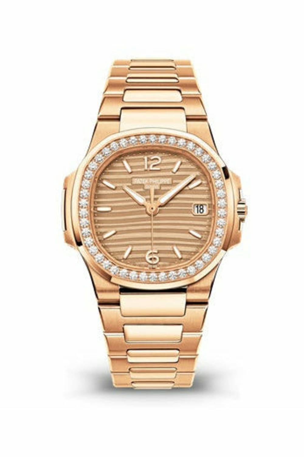 Patek Philippe Nautilus 7010/1R Rose Gold Diamond Bezel Quartz