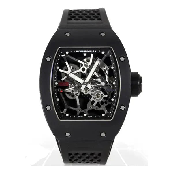 Richard Mille Rm 035 An Al-ca Rafael Nadal Skeleton Dial 44.50 Mm X 49.94 Mm Carbon Tpt Black Rubber Straps Men’s Watch