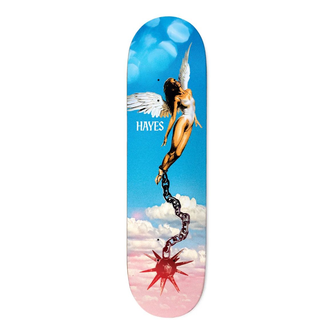 "Deathwish Jake Hayes Ascension Deck 8.6 — art by BOW3RY, DW mellow concave, 100% hard rock Canadian maple"