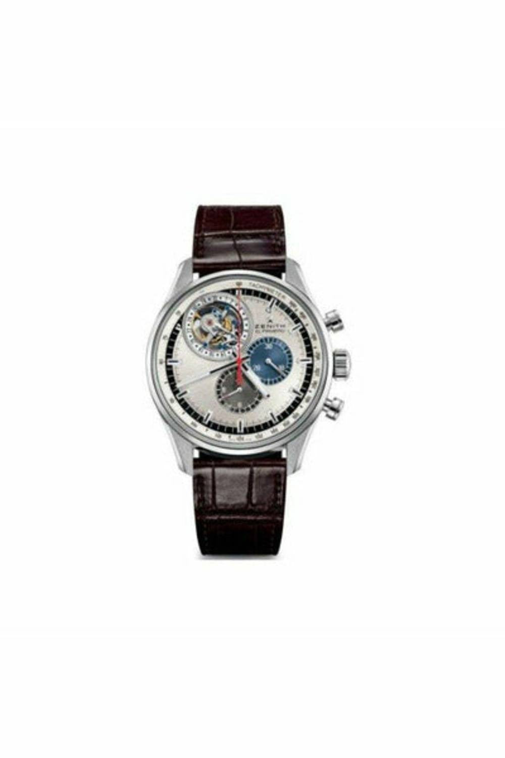 zenith tourbillon 18kt white gold 44mm men's watch