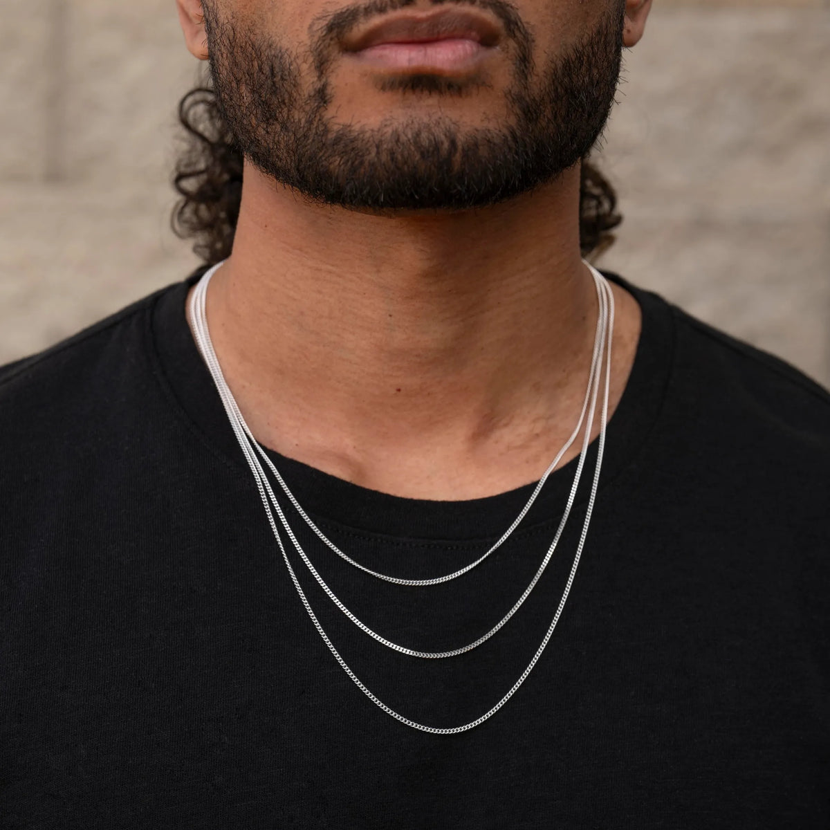 Micro Cuban Chain Necklace, 1.7MM - Sterling Silver