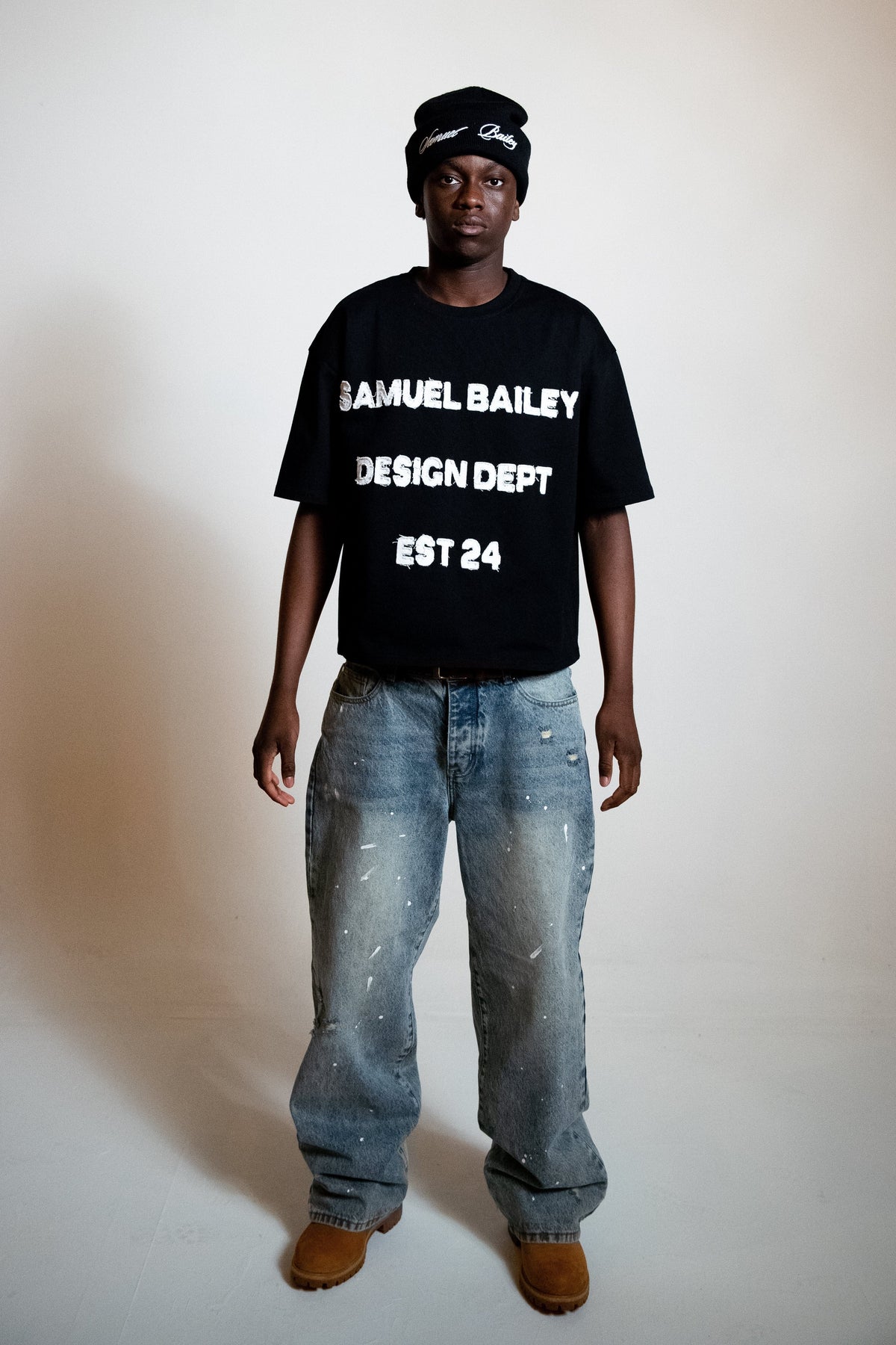 Samuel Bailey Black Design Dept Tee — S — Back View