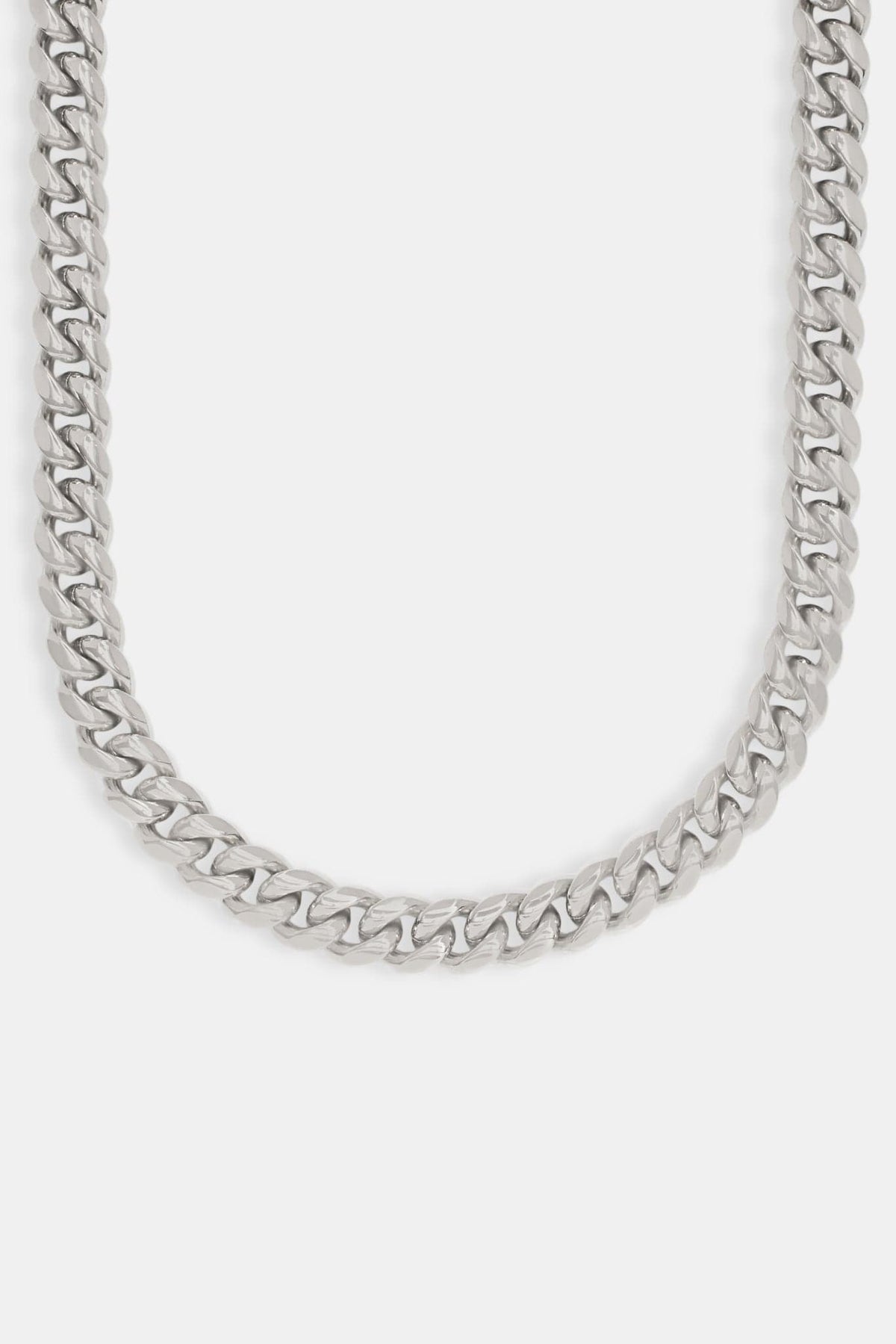 Cernucci Miami Cuban Link Chain - 12mm - White — 18" — Side View
