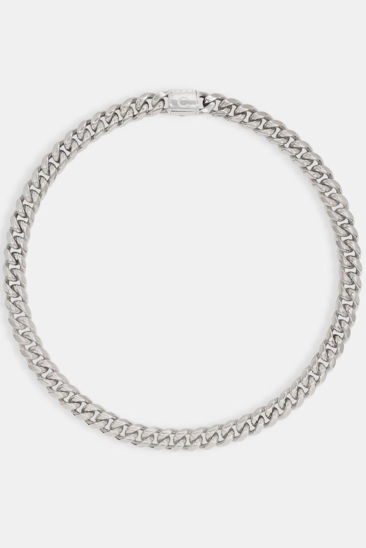 Cernucci Miami Cuban Link Chain - 12mm - White — 18" — Top View