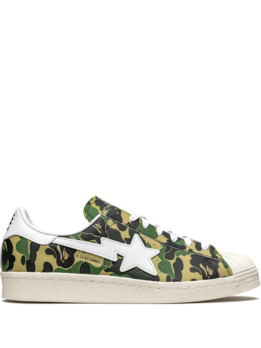 adidas X Bape Superstar Green Camo Sneakers