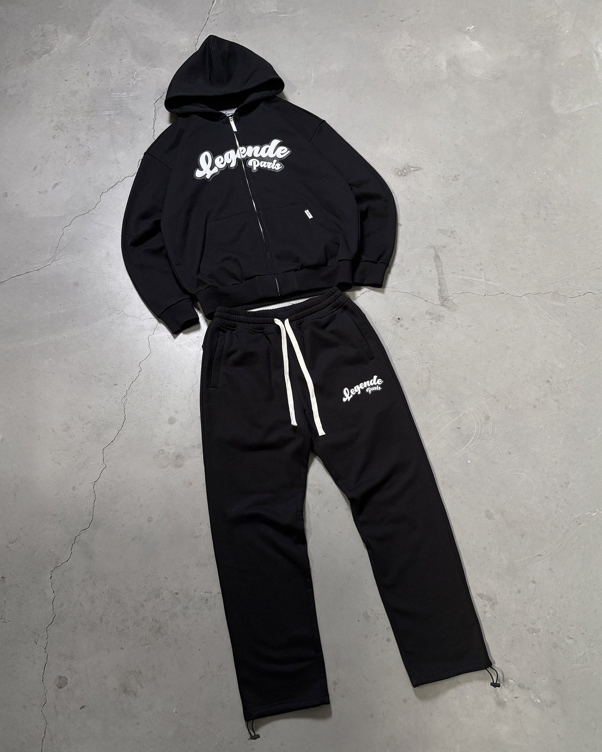 Legende Paris Gum Logo Jogger - Black — XS — Top View