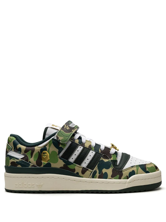 adidas X Bape Forum 84 Low 30Th Anniversary Green Camo Sneakers