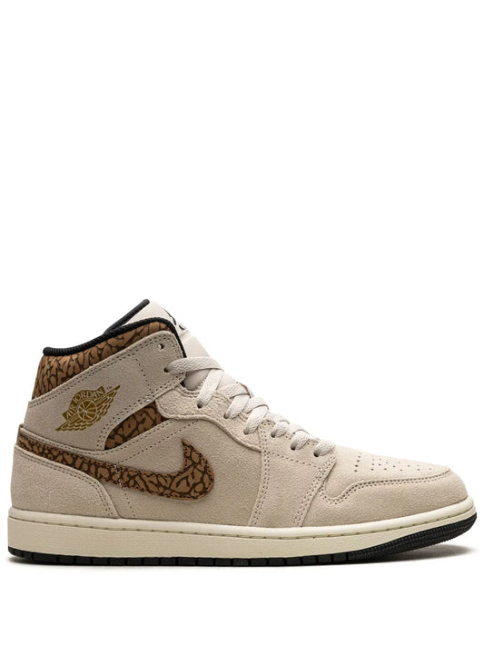 Air Jordan 1 Mid Brown Elephant Sneakers